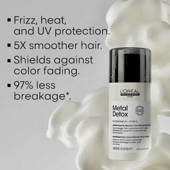 ➡️ 8/$20 ⬅️ L'Oreal—Metal Detox High Protection Leave In Cream—Sample (10mL) - Picture 4 of 9